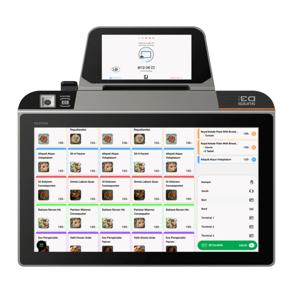 Wide tablet-POS för restaurang